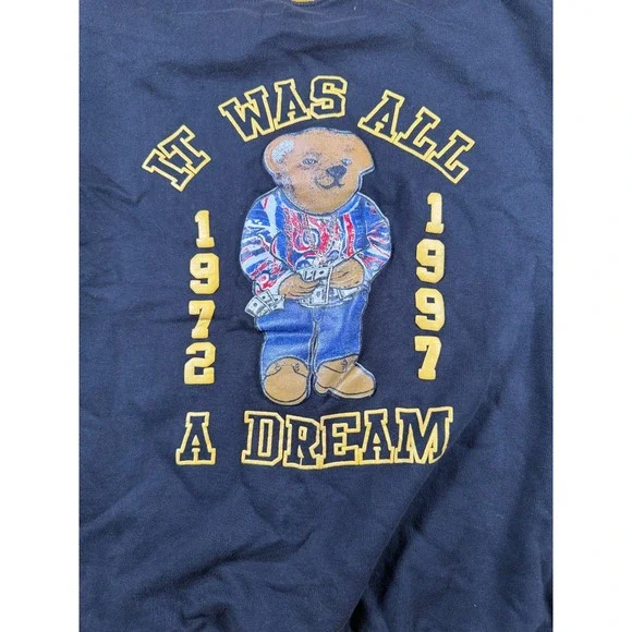 Evolution In Design It Was All A Dream Biggie Bear Sweatshirt Mens XL  Black - Picture 2 of 5